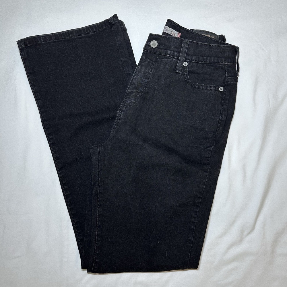 Levi's 512 Womens Size 10M Perfectly Slimming Bootcut Black Denim Jeans - Picture 1 of 10